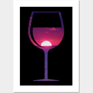 Cute Pink Wine Glass Posters and Art